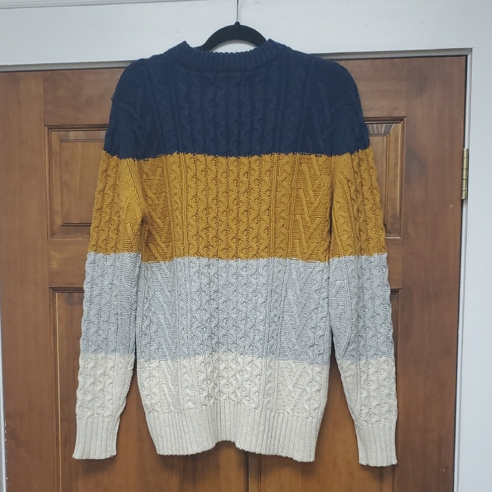 American Eagle throwback chunky fisherman stripe Men's Sz M  Sweater